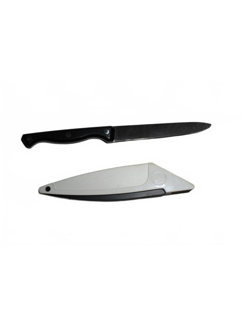 PAMPERED CHEF Self Sharpening Utility Slicing Knife 5 Inch Case Kitchen Tool